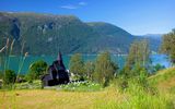 Sognefjord mit Stabkirche