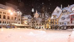 winterliche Nacht in Riga