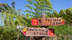 Hinweisschilder, Wanderweg Madeira