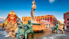 Brunnen am Place Massena in Nizza