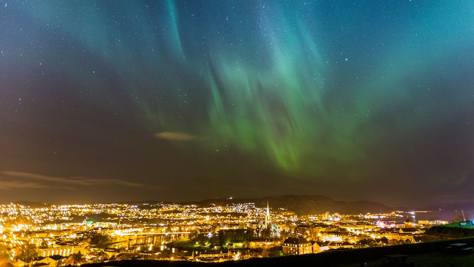 Nordlichter über Trondheim 