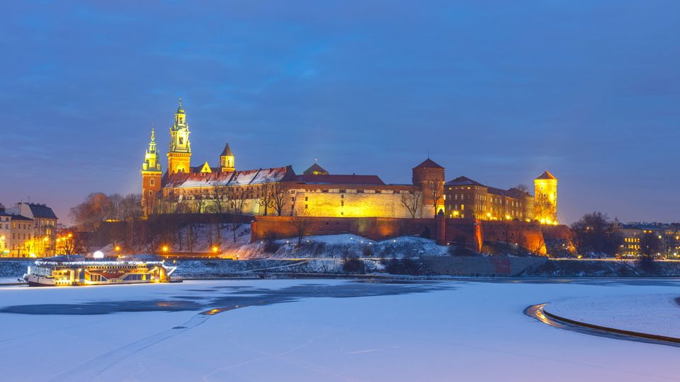 Krakau, Wawel-Schloss im Winter