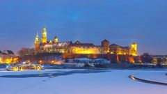 Krakau, Wawel-Schloss im Winter