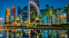 Doha Nacht Skyline