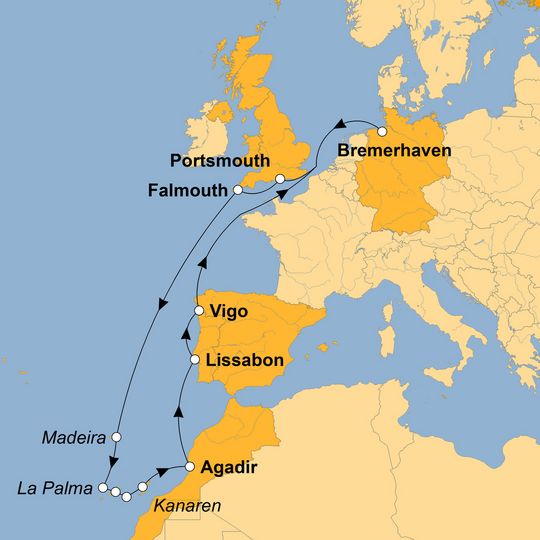 Ihre Reiseroute