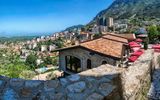 Blick von der Festung auf Kruja, Albanien