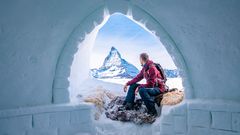 Igloo mit Sicht auf das Matterhorn