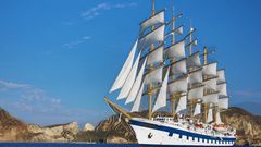 Royal Clipper, auf Fahrt mit gesetzten Segeln