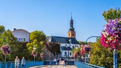 Saarbrücken alte Brücke mit Blick auf Schlosskirche