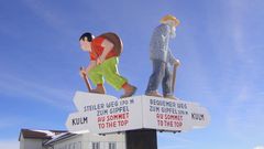 Wegweiser auf dem Rigi Kulm