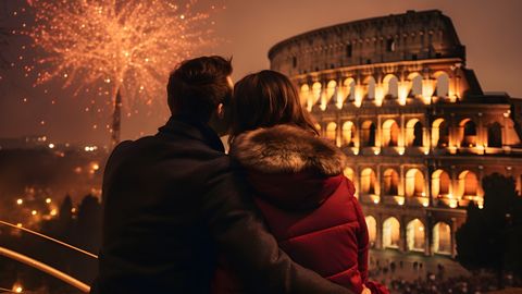 Silvesterromantik mit Blick auf das Kolosseum
