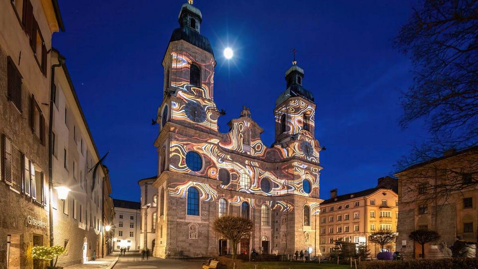 Bergsilvester, 3D-Fassadenmapping