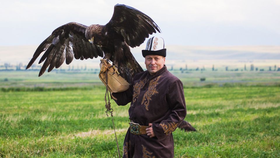 Falkner mit Steinadler