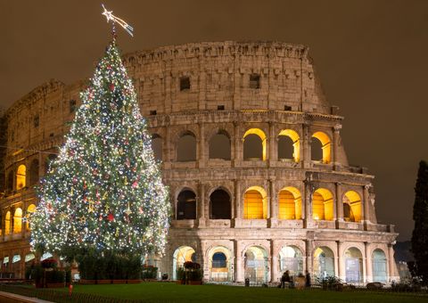 Weihnachtsbaum vor Kolosseum in Rom
