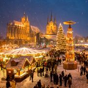 Erfurt, Weihnachtsmarkt im Schnee