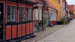 Traditionelle Häuser auf der Insel Aero