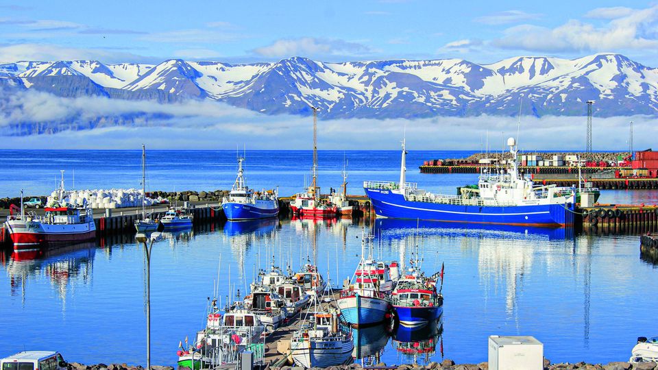 Der malerische Hafen von Akureyri - Island