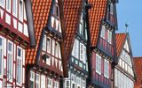 Lüneburg, bunte Giebel der Altstadt