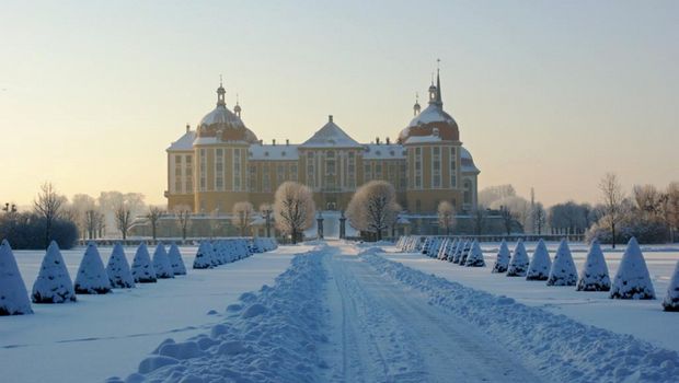 Winterliches Schloss Moritzburg