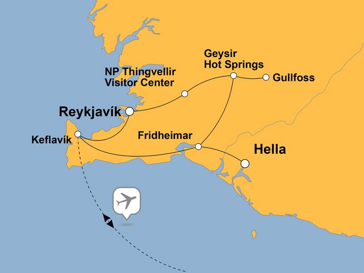 Routenkarte zur Reise