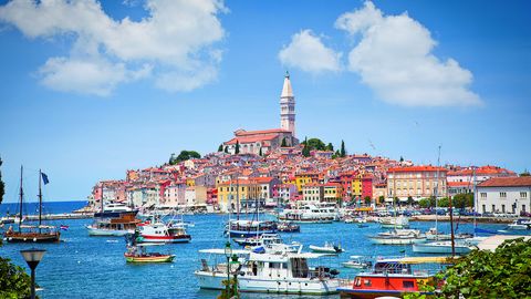 Rovinj vom Meer aus gesehen