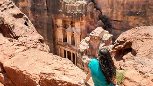 Blick in die Felsenstadt Petra