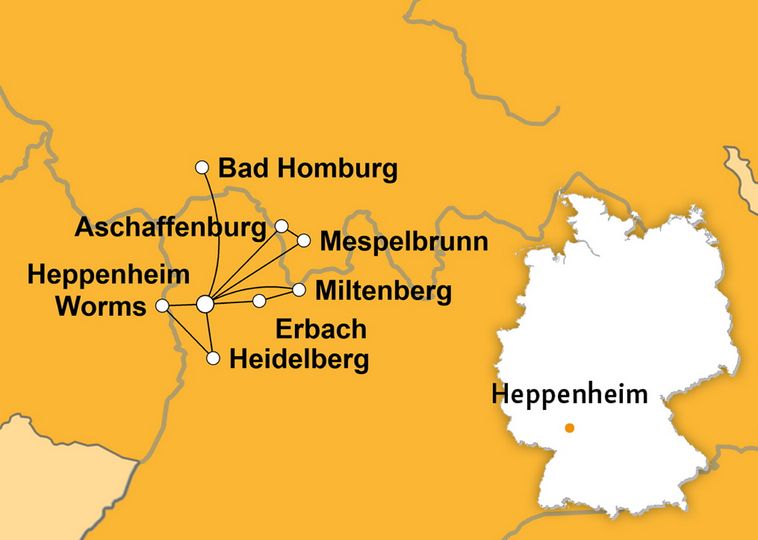  Reiseroute an der Neckar