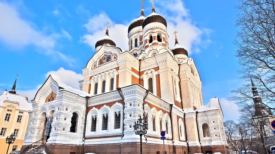 St. Alexander Nevsky Kathedrale in Tallinn im Winter