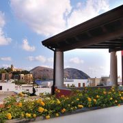 Dachgarten auf dem Grand Hotel Arciduca auf Lipari in Italien