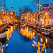 Amsterdam, Kanal zu Weihnachten