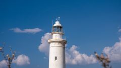 weißer Leuchtturm Paphos auf Zypern