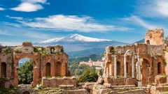 Taormina Sizilien mit Ätna