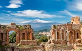 Taormina Sizilien mit Ätna