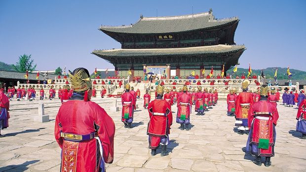 Zeremonie im Gyeongbokgung Palast