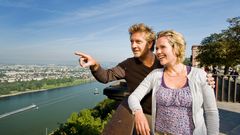 Blick aufs Deutsche Eck in Koblenz