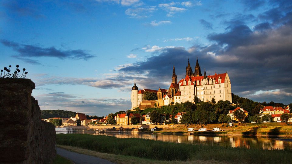 Meißen, Weinregion Sachsen, Blick zur Burg