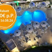 Luftaufnahme, Sicht auf Pool, Hotel La Praia, Button ©La Praia - momento Luftaufnahme, Sicht auf Pool, Hotel La Praia, Button