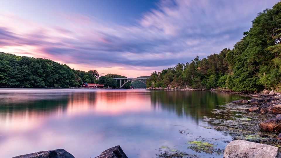 Sonnenuntergang  Lyngdal, Norwegen