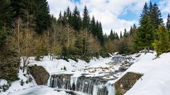 Winter im Riesengebirge bei Spindlermühle, Tschechien.
