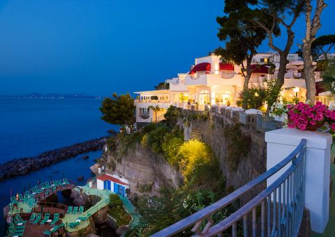Aussicht auf das Meer am Abend von Hotel La Madonnina  auf Ischia, Italien
