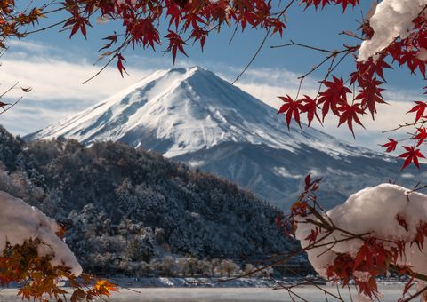 Mount Fuji in Japan zur Winterzeit