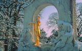 Stadtpark Wien im Winter mit Johann Strauss Denkmal 