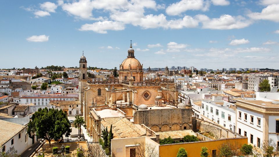 Blick auf Jerez de la Frontera mit Kathedrale