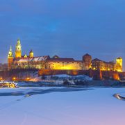 Wawel-Schloss im Winter, Krakau