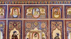 Typische Architektur und Malerei in Rajasthan