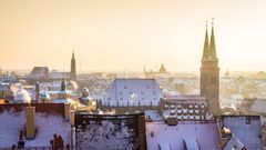 Dächer von Nürnberg im Winter