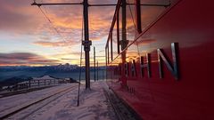 Rigi - Train from Vitznau on Rigi Kulm in Winter