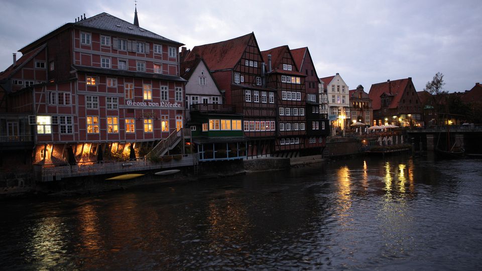 Lüneburger Fachwerkhäuser am Abend