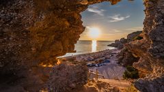 Sonnenuntergang am Dhermi Strand in Albanien