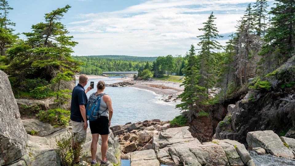 Wandern auf dem Jack Pine Trail, Cape Breton National Park, Nova Scotia